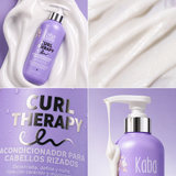 Acondicionador para Rizos Kaba Curl Therapy 450 mL | Libre de Siliconas con Péptidos Vegetales, Chía y Manteca de Karité - Desenreda, Nutre y Controla el Frizz