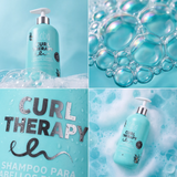 Shampoo Hidratante para Rizos Kaba Curl Therapy 450 mL | Sin Sulfatos con Péptidos Vegetales, Chía y Lino - Anti-Quiebre y Máxima Definición