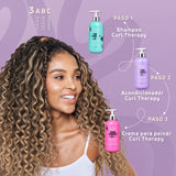 Shampoo Hidratante para Rizos Kaba Curl Therapy 450 mL | Sin Sulfatos con Péptidos Vegetales, Chía y Lino - Anti-Quiebre y Máxima Definición